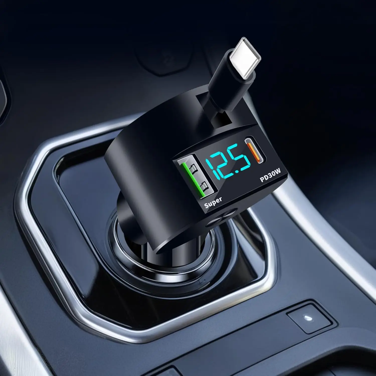 Fast Charging Cable - 업그레이드된 리트랙터블 차량용 충전기 3 in