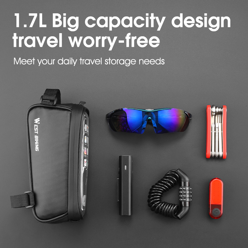 웨스트 바이킹 자전거 프레임 가방 터치스크린 자전거 탑 - Youtube Phone Accessories 리뷰 및 가격