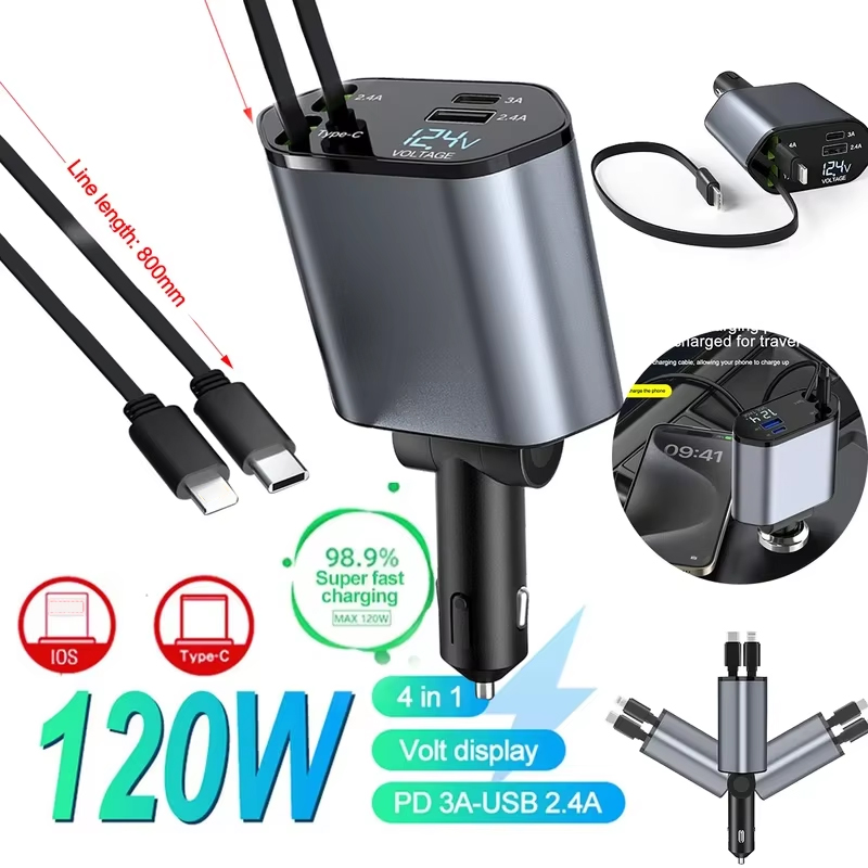 차량용 개폐식 충전기 USB C 케이블, 아이폰, 화웨 - Fast Charging Cable 리뷰 및 가격