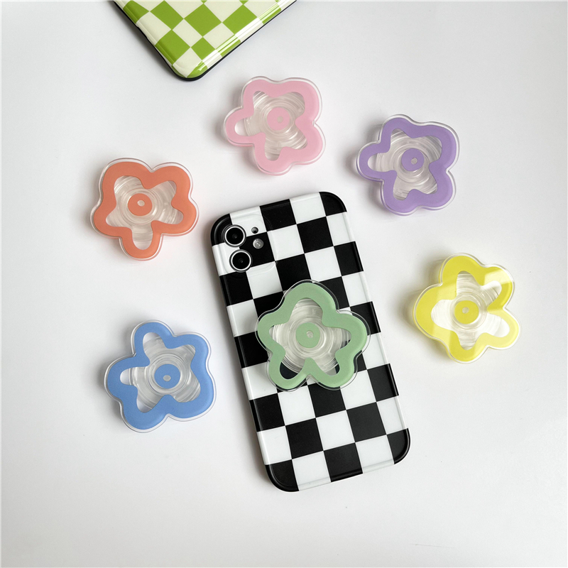 한국 INS 솔리드 컬러 플라워 광택 접이식 소켓 폰  - Phone Accessories Vending Machine 리뷰 및 가격