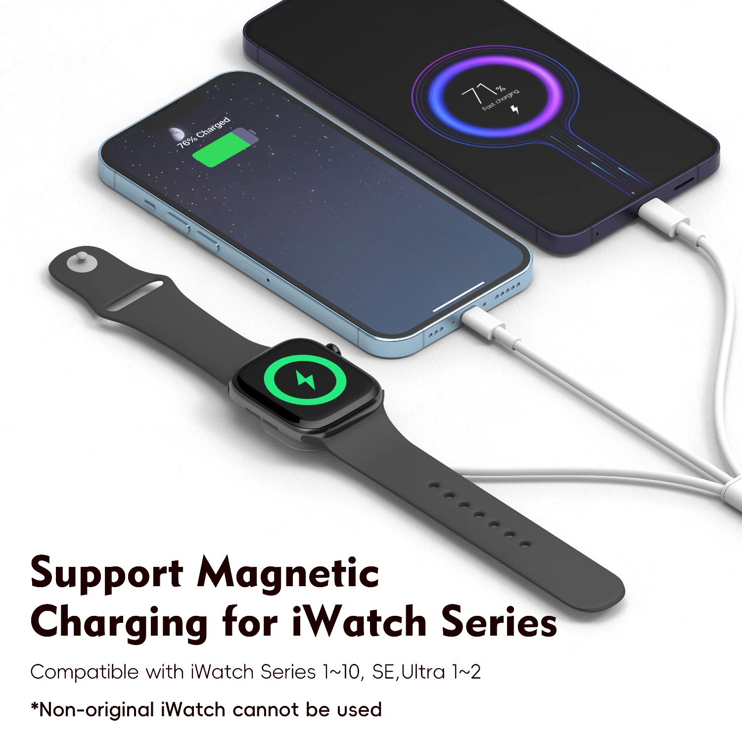 3 in 1 마그네틱 시계 충전기 폰 충전 케이블 (아 - Fast Charging Cable 리뷰 및 가격