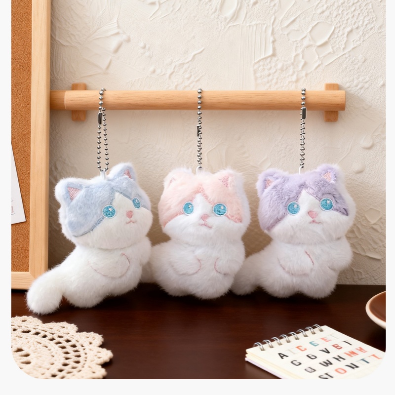   귀여운 삼색 고양이 플러시 키체인, 가방 참, 커플 - Phone Accessories China 리뷰 및 가격