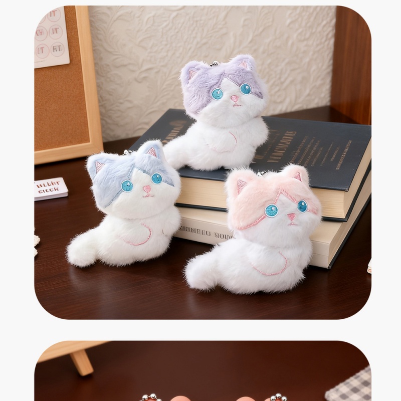   귀여운 삼색 고양이 플러시 키체인, 가방 참, 커플 - Phone Accessories China 리뷰 및 가격