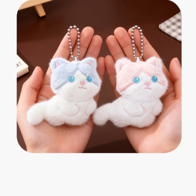   귀여운 삼색 고양이 플러시 키체인, 가방 참, 커플 - Phone Accessories China 리뷰 및 가격
